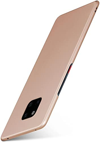 moex für Huawei Mate 20 Pro Hülle Ultra Dünn, Schutzhülle mit erhöhtem Kameraschutz, Slim Cover Hardcase Backcover, Dünnste Handyhülle Minimalistisch Alpha Case, Matt Gold