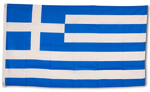 SCAMODA Bundes- und Länderflagge aus wetterfestem Material mit Metallösen, Outdoor Fahne & Flagge (Griechenland) 150x90cm