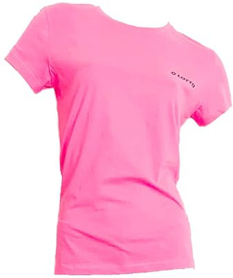 Lotto Camiseta de mujer de media manga de verano corta, camiseta de mujer para el tiempo libre, gimnasio, fitness, correr, yoga, pijama (negro, fucsia, S