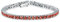Bling Jewelry 12 Ctw Prong Basket Set Solitario Rotondo Cubic Zirconia Rosso Arancio Simulato Granato AAA Cz Bracciale da Tennis per Le Donne Prom Bride Placcato in Argento