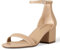 Amazon Essentials Sandali con Tacco e Due Cinturini Donna, Beige Finta Pelle, 38 EU