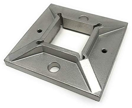 Ankerplatte Edelstahl Geländer V2A Edelstahl Flansch Bodenplatte Halter Pfosten 100x100 mm MASSIV Ronde Flansch Deckel Bodenplatte Stahlplatte Eisenplatte