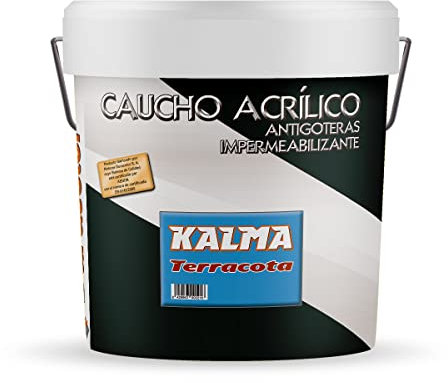 Pintura Kalma Antigoteras - Color Terracota - 15 Litros - Impermeable - Acabado Satinado - Apto para Distintos Materiales de Construcción - Pintura Elástica y Pisable - Duracolor