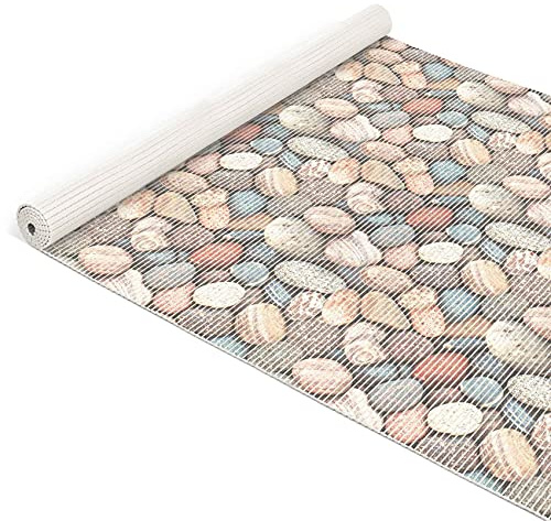 ANRO Weichschaummatte Badematte Bad Dusche WC Vorleger Teppich Antirutsch Badläufer Steine Beige Breite 130x220cm