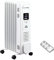 HOMCOM 1500W Digital Oil Filled Radiator, 7 Fin, Portable Electric Heater with LED Display, Built-in Timer, 3 Heat Settings, Safety Cut-Off and Remote Control, White
