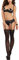 ROSAA Biancheria Intima,Babydoll Donna Sexy Mezza Tazza da Notte Reggiseno Push up Copricapezzoli,Costume Bikini Completi Caldo Reggicalze Calze Autoreggenti,Perizoma Cosplay Bodysuit(Nero)