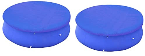 vidaXL 2X Cubiertas para Piscina Elevada Tapa Sábana Jardín Patio Terraza Exterior Película Protectora Aislamiento Desmontable Redonda 360-367 cm