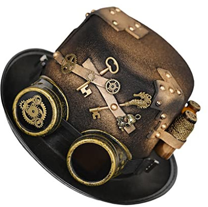 F Fityle Ausrüstung Brille Zylinder Hut Butler Steampunk Cosplay Kostümzubehör