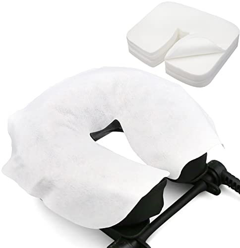 RNGWAPER 100pcs Protege Têtière pour Table de Massage, 36 x 27cm Coussin Jetable pour I'appui-tête de la Table de Massage Serviettes Jetables pour Fente Nasale