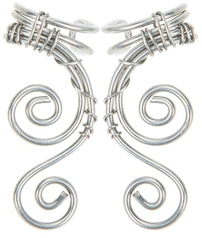 USHOBE 1 Paar Elf Ohr Manschetten Pearl Wing Ohrring Fairy Ohr Wrap Manschetten Ohrringe Crawler Ohrringe Ohrclips Ohrringe Quaste Clip- Ohrringe für Frauen Mädchen