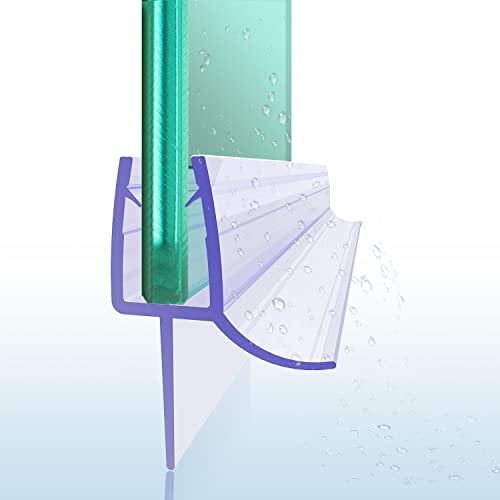 Duschdichtung 80cm Duschdichtung für 5mm 6mm Glasdicke Duschabdichtung Gummilippe mit verlängerter Innenlippe PVC Duschtür Wasserabweiser für Duschkabine