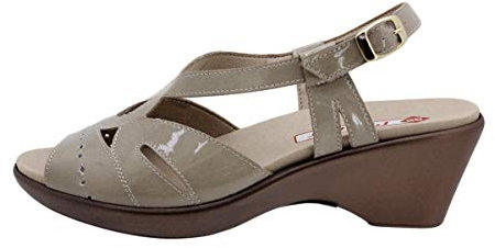 PieSanto - 190852 Sandalia Plantilla Extraíble Charol Visón para: Mujer talla: 36