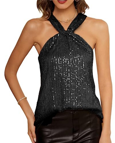 GRACE KARIN Damen Sparkle Bluse Damen Party Oberteile elegant CL1537-02_00S