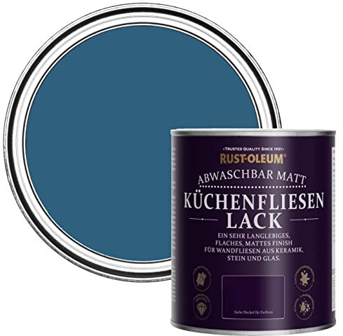 Rust-Oleum Peinture Bleue Résistante à l'eau pour Faïence de Cuisine, Finition Mate - Cobalt 750ml