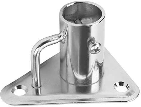 Boat Flag Pole Holder Flag Pole Holder 90 Degree 1 Inch 316 Stainless Steel Stanchion Post Socket Triangle Base with Buttress for Ships Yachts Suitable for flagpole within approximate 1 inch/2.54cm