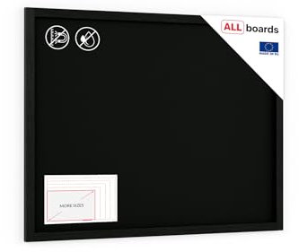 ALLboards Kreidetafel mit schwarzem lackiertem Holzrahmen 120x90cm, Schwarz, Schreibtafel, Kreide, Schreibtafel zum Aufhängen, Kreidetafel wand, Wand Tafel Holz, Tafel schwarz, Tafel gastronomie