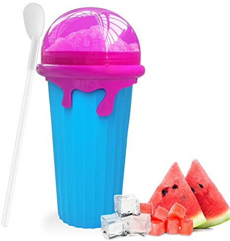 TIK TOK - Máquina para hacer granizados para hacer granizados, batido congelado, para hacer helados y helados (azul mejorado)