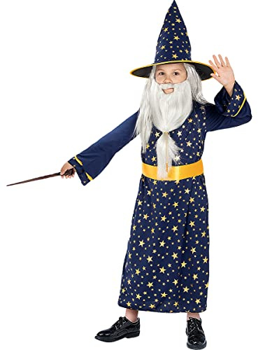 Funidelia | Zauberer Merlin Kostüm für Jungen Hexen, Zauberer, Halloween, Horror - Kostüm für Kinder & Verkleidung für Partys, Karneval & Halloween - Lila