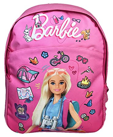 blueprint collections Sac à dos Barbie,Sac d'école Barbie,Sac d'école,Sacs à dos pour enfants,Sac à dos pour filles,Sac Barbie,Accessoires Barbie,Poupées Barbie,Sac à dos rose, multicolore, L