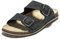 JOMIX Sandales Homme Cuir Tongs Hommes Chaussures d'été Réglable Confortables pour Mer Piscine Plage (Noir, 46)