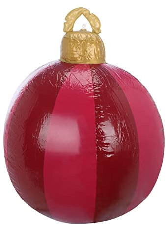 Weihnachtskugeln Ornamente Weihnachtsschmuck 23,6-Weihnachtskugeln Outdoor-Atmosphäre PVC Aufblasbare Spielzeuge für Zuhause Weihnachten Festliche Geschenkkugeln Plastik Christbaumkugeln (A, One Size)