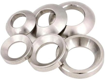 NORAZE M6 M8 M10 M12 M16 M20 M24 Konische Unterlegscheibe aus Edelstahl 304, Massive versenkte Kugeldichtung, konkav-Konvexe Konus-Unterlegscheibe (Color : Silver, Size : Spherical M6 10Pcs)