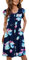 MOLERANI Women Summer Dresses Ruffle Sleeve V Neck Casual Swing Elastic Waist Midi Dress with Pockets Floral Navy Pink XL