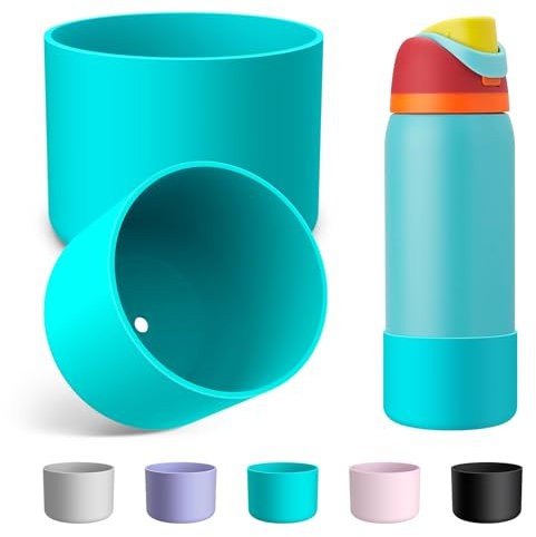 Alwenid 2 fundas protectoras de silicona para botellas de agua Owala de 40 onzas, funda protectora antideslizante para botellas de agua de acero inoxidable FreeSip, Twist y Flip (azul)