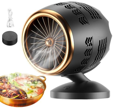 HmLtd Mini Campana extractora con Carga USB, Campana extractora de Escritorio con Ajuste de Tres velocidades, rotación de 360 Grados, Altura Ajustable, para dormitorios, autocaravanas, barbacoas