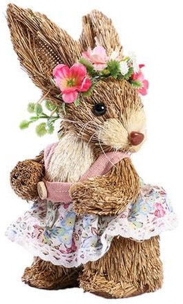 CAMEIRGOU Osterhasen Figuren Hase Figur Stroh Kaninchen Statue Tischdekoration Hasen Osterdeko Zum Hinstellen Osterhasen Dekorationen Osterhasen Deko Stroh Osterhase Ornament Für Garten Und Zuhause