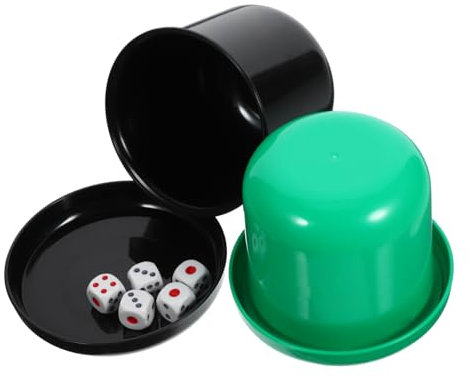Gogogmee 5pcs Thickened Dice Shaking Cup Set Base Bar Party Dice Game Set Including Suitable for Pub and Home Game Night Random Color