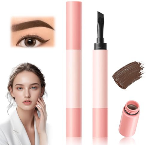Augenbrauenfarbe,Wasserfeste Farbentwickelnde Augenbrauencreme Long Lasting 24h augenbrauenstift härchenzeichnung für alle Hauttöne (Hellbraun, 1PCS)