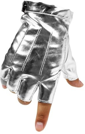 Handschuhe Ohne Finger Fingerlose Handschuhe Handschuhe ohne Finger Winter Warme Strickhandschuhe Arbeiten Camping Wandern Fingerlose Handschuhe Fingerless Gloves Winter Gloves PU (Silver, One Size)