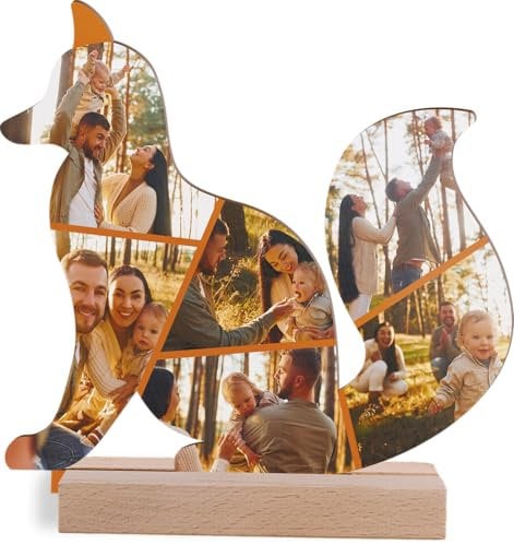 Fuchs Geschenk personalisiert - Foto Geschenk Holzbild - Fuchs Geschenke, Geschenk Mädchen 4 Jahre, Fuchs Geburtstagsgeschenk, Fuchs Geschenke zum Geburtstag, Fotomosaik