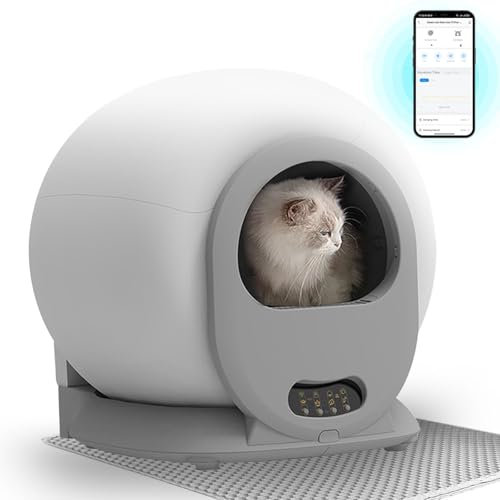 Selbstreinigende Katzentoilette Katzenklo Geschlossen XXL Elektrisches Katzenklo mit Sieb und Treppe Anti Pinch Self Cleaning Cat Litter Box Katzen Klo Automatisch für 2 Katzen (Type3)