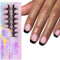 150Pcs Black French Tip Gel Nails Short Coffin Press On Nails Artificial Acrylic Nails Easy Application For Women