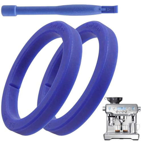 Coffee Machine Group Head Gasket for E61, 58mm 2 Pack Espresso Machine Brewing Group Head Seal with Replacement Tool 8.5mm Blue Silicon O-Ring Compatible with Gaggia E61 Coffee Maker