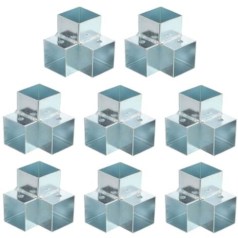 sourcing map Lot de 8 supports de tonnelle à 3 voies - Support d'angle droit pour le travail du bois - Pour bois de 3,3 x 3,3 cm - Pour extérieur, terrasse, tonnelle, cabines en rondins
