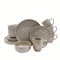 HOMD 16-Pieces Stoneware Dinnerware Set, Dinner Set, Kitchen Dinnerware Ceramic Crockery Set, Dinner Service Set for 4, Include Dinner Plate, Dessert Plate, Cereal Bowl and Mug (Oatmeal)