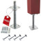 SOTECH Kit de 4 supports de poteau 80 x 80 x 250 mm Filetage M24 Acier galvanisé à chaud Support réglable en hauteur Pied de poteau à visser Résistant aux intempéries