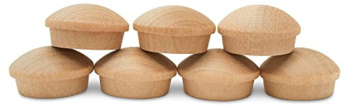 Wood Hole Plugs 1/2 inch, Pack of 25 Maple Button Top Wood Plugs for Screw Holes, by Woodpeckers