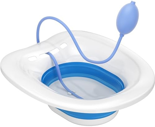 Msiori Sitzbadewanne, Sitzbadewanne für Toilettensitz, Sitzbäder bei Hämorrhoiden - Yoni Dampfsitz - Faltbares Becken für Bäder Salztränken - Geeignet für Schwangere und Dammpflege