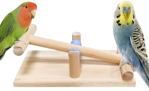 Duvcoywae Papageienspielzeug,Holz Wippe Für Vögel | Tisch Spielgerät Für Sittiche Training Balance Spielzeug Interaktiv Für Nymphensittiche Unzertrennliche Aras