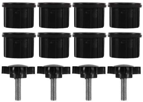 Hohopeti 4 Stück Ersatzteile für Sonnenschirmständer M8 Schrauben Schirmloch Einsätze Schwarz Adapter für Garten Terrasse Balkon