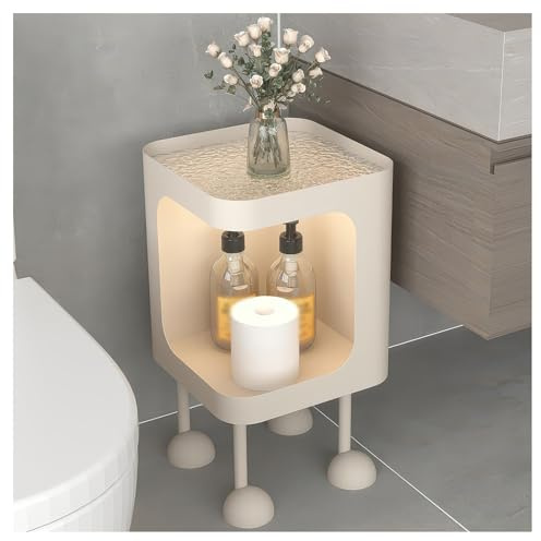Étagère d'angle avec capteur de lumières LED, organisateur peu encombrant pour chambre à coucher, salon et salle de bain