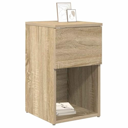 vidaXL Bettschrank 2 pcs Sonoma-Eiche 29 x 31,5 x 49 cm Holzwerkstoff, Schlafzimmermöbel, Moderne Stauraum-Lösung, minimalistischer Schrank, schicker Nachttisch, Holz-Tisch und praktische Deko