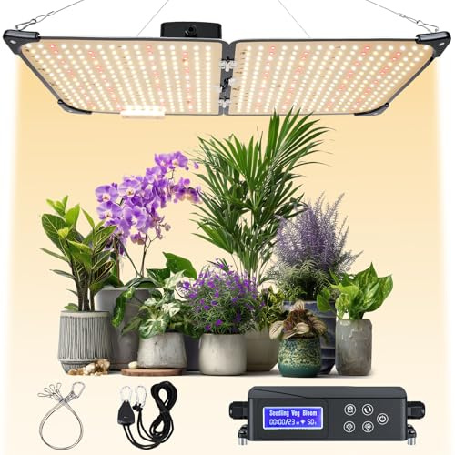 120W Pflanzenlampe LED Vollspektrum, dimmbare Wachstumslampe für Zimmerpflanzen, Gemüse und Blumen, Grow Lampe für Anbauflächen bis 120x120 cm