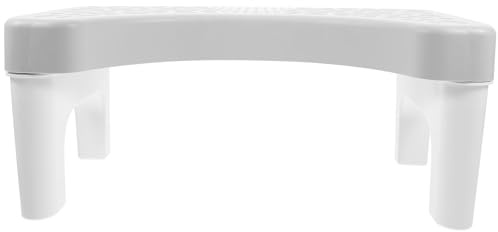 IDEANATEGRATE Tabouret de Toilette la Turque Blanc en Pp Design Ergonomique et Sécurité Renforcée, Marchepied Antidérapant pour Salle de Bain et Repose-pieds Confortable