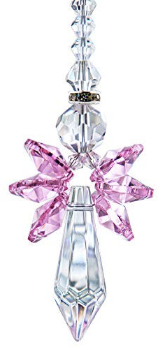 Qf - Abalorio de ángel de la guarda de cristal colorido para espejo retrovisor