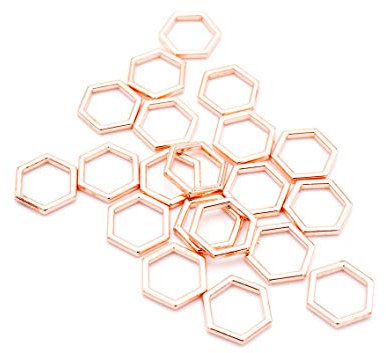 Vintageparts DIY Verbinder als kleine Honigwabe in roségold 20 Stück zum Schmuck selber basteln